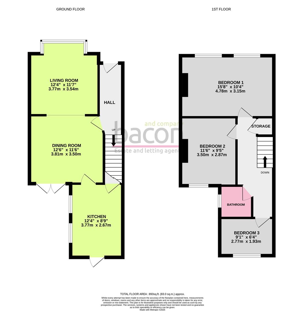 Floor Plan | House - Mid Terrace | Dominion Road, Broadwater, BN14 | Sold - Subject to Contract